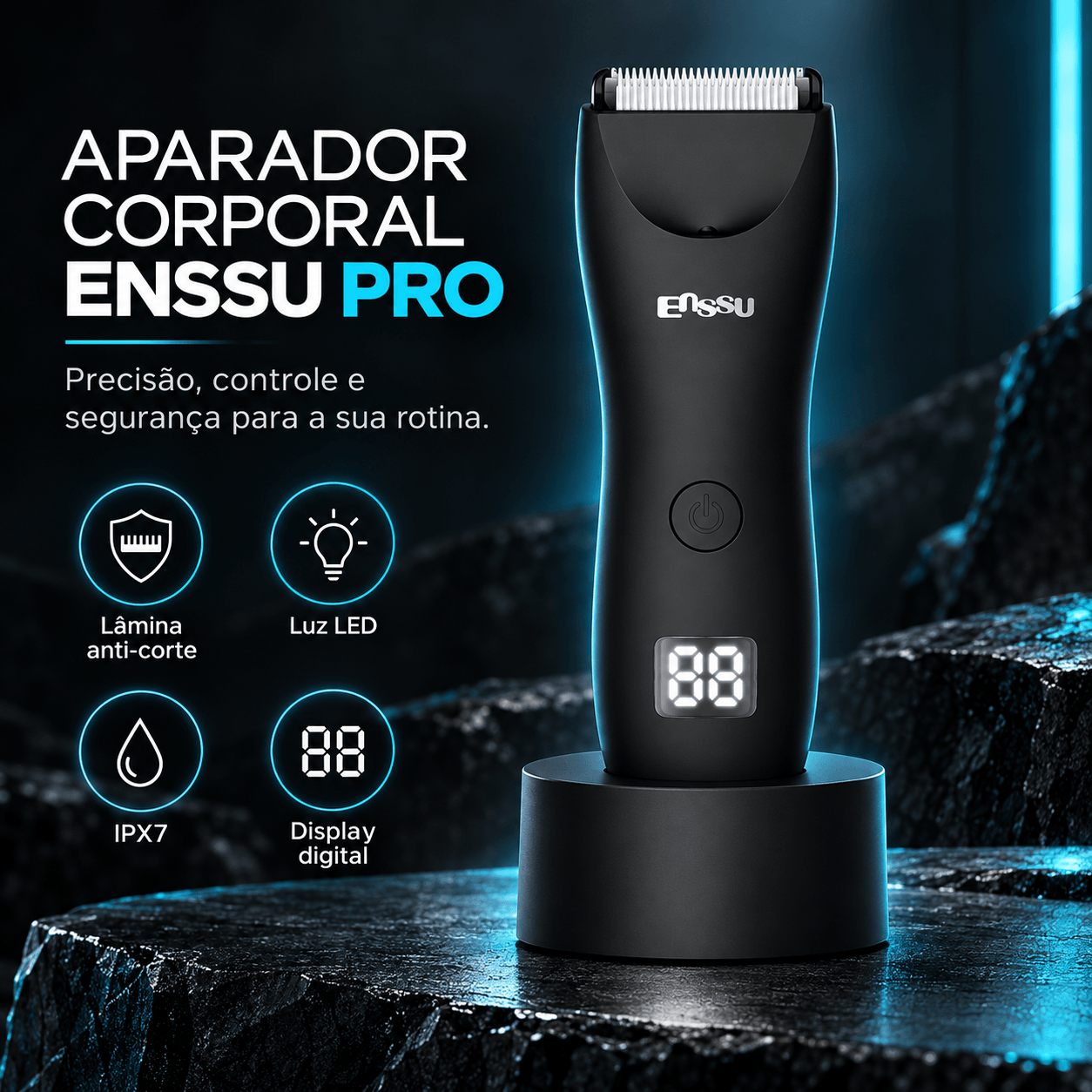 Aparador corporal ENSSU Pro com principais tecnologias