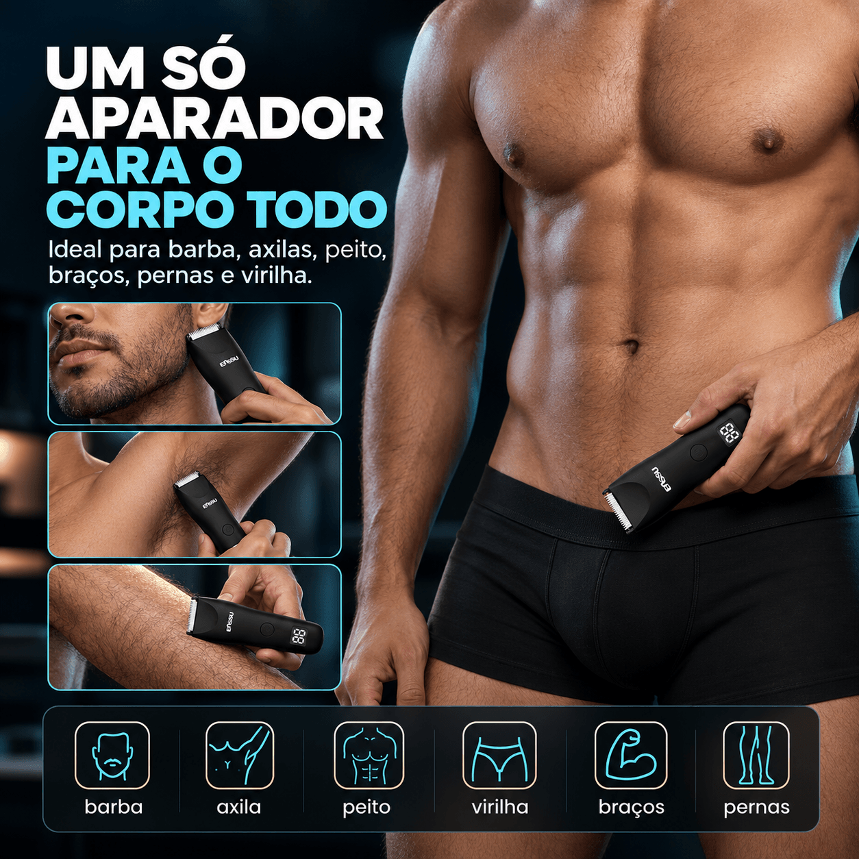 Áreas do corpo onde o ENSSU Pro pode ser utilizado